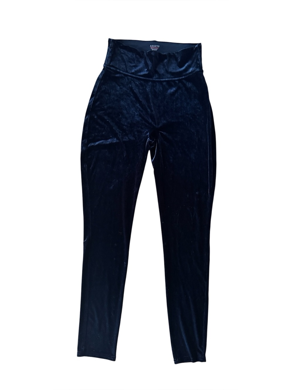 Spanx Assets Velvet Leggings Black High Waist Stretch XL